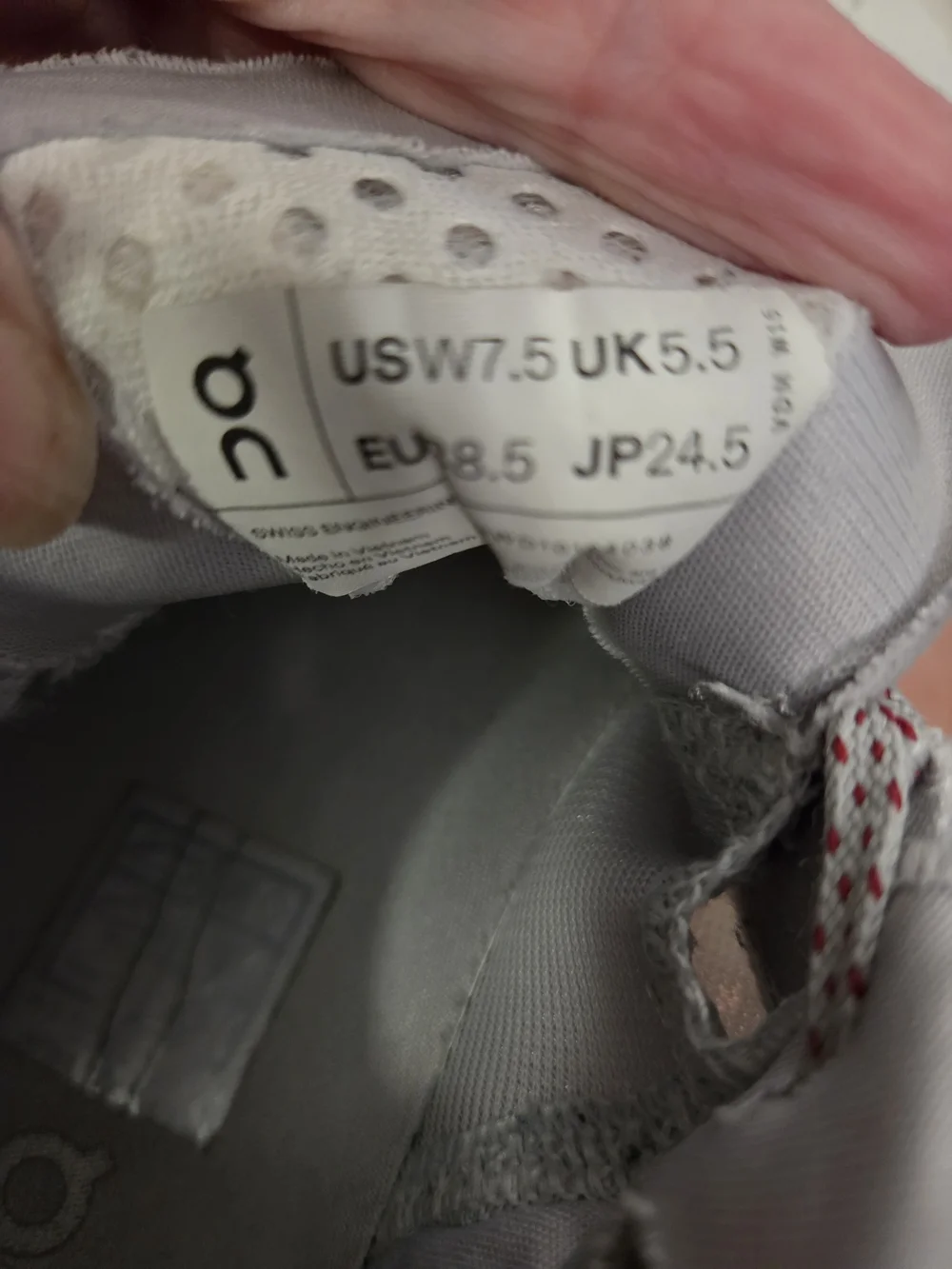 On Running Women's Light Gray Sneakers with Pink Accents